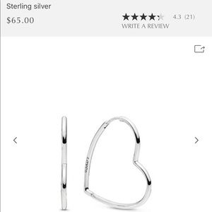 Pandora heart hoop earrings